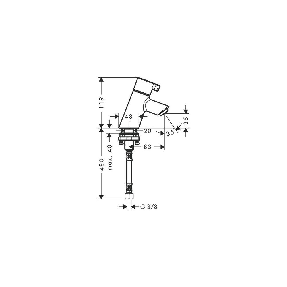 hansgrohe Talis S Standventil 40 Chrom für Kaltwasser oder vorgemischtes Wasser ohn... HANSGROHE-13132000 4011097526058 (Abb. 3)