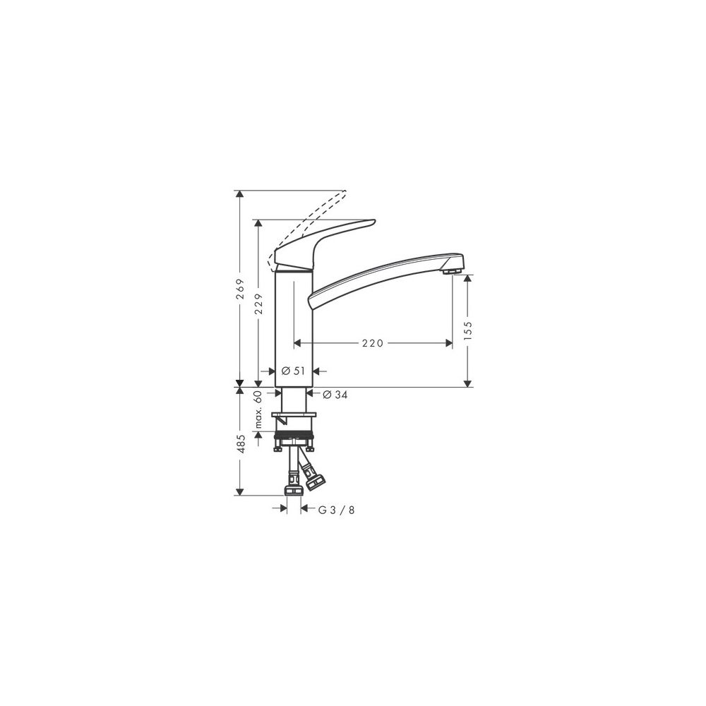 hansgrohe Focus M41 Einhebel-Küchenmischer 160mm 12l/min 1jet, Chrom... HANSGROHE-31806000 4011097641904 (Abb. 4)