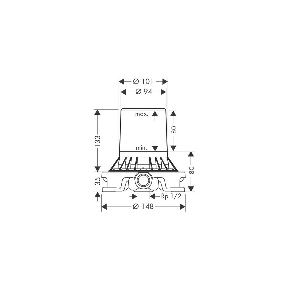 Hansgrohe AXOR Grundkörper für Armaturen bodenstehend, Einbauteil, DN 15... HANSGROHE-10452180 4011097254104 (Abb. 4)