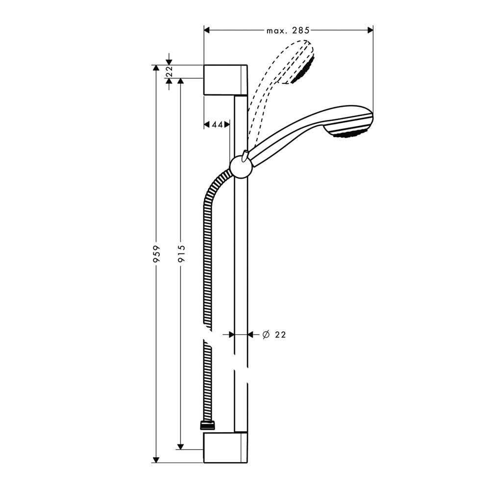 hansgrohe Crometta 85 Brauseset Mono mit Brausestange 900mm 16l/min Chrom... HANSGROHE-27729000 4011097664866 (Abb. 3)