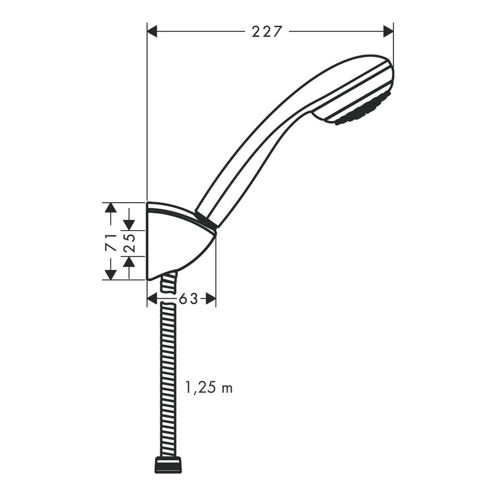 hansgrohe Crometta 85 Brausehalterset Mono mit Brauseschlauch 1,25m, Chrom... HANSGROHE-27576000 4011097663982 (Abb. 4)