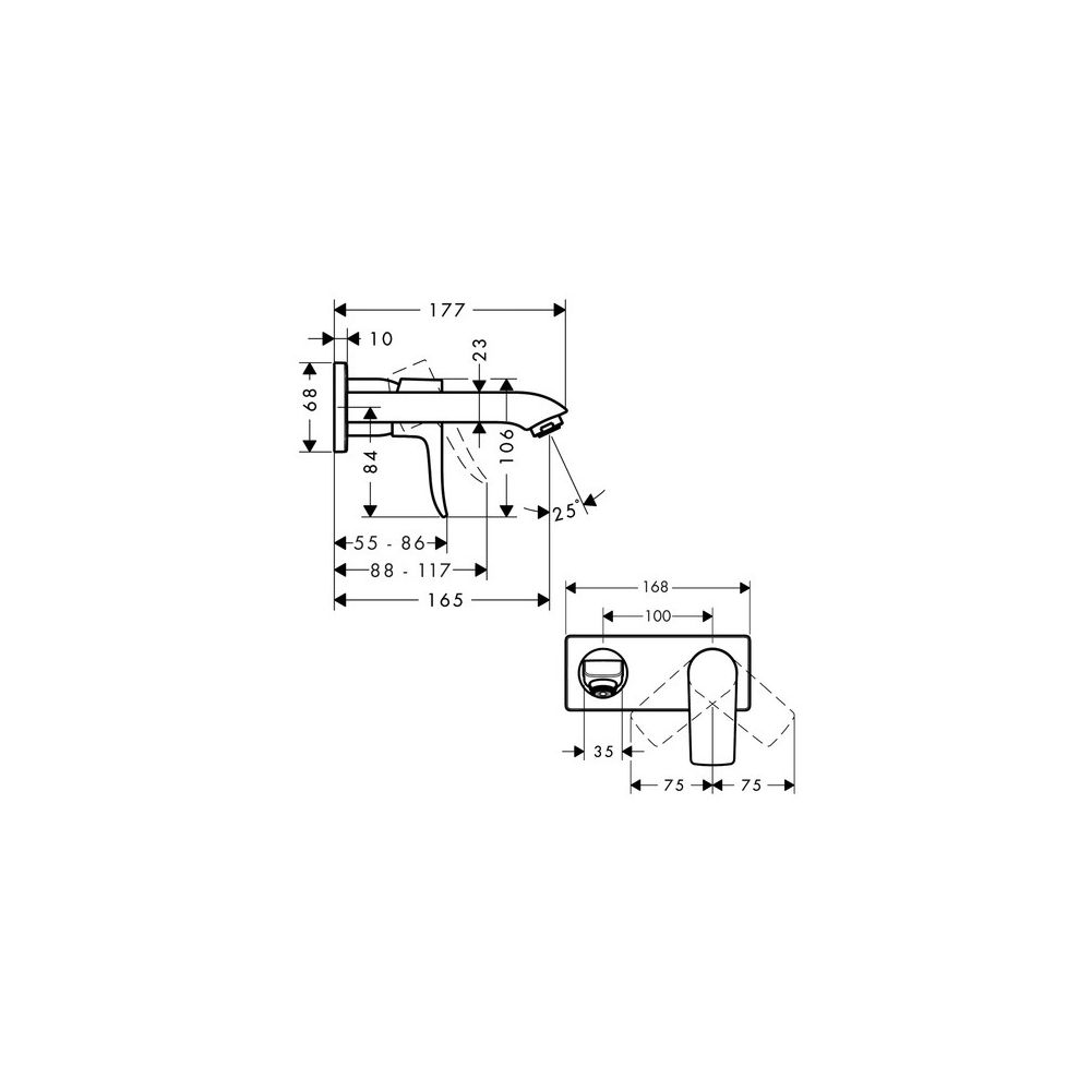 hansgrohe Metris Einhebel-Waschtischmischer Unterputz Chrom mit Auslauf 165mm für W... HANSGROHE-31251000 4011097718590 (Abb. 3)