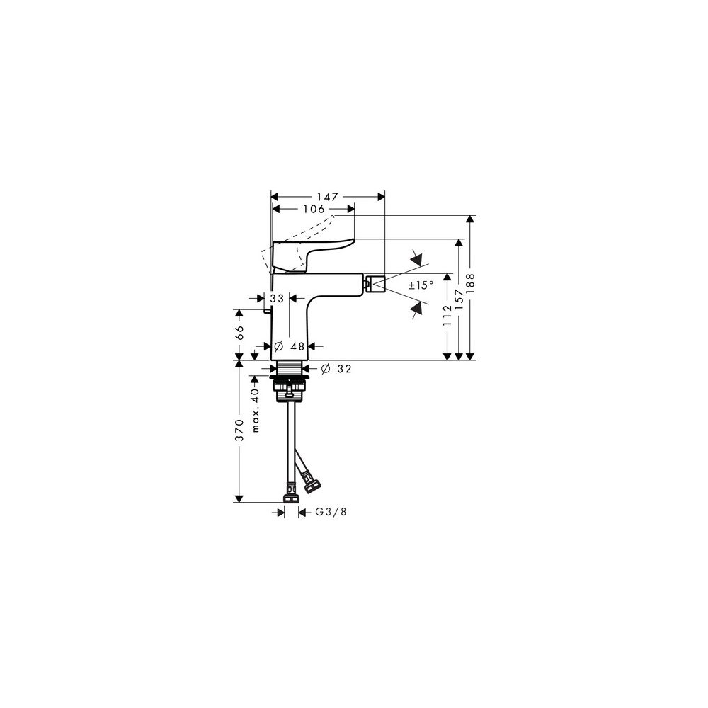 hansgrohe Metris Einhebel-Bidetmischer mit Zugstangen-Garnitur, Chrom... HANSGROHE-31280000 4011097661070 (Abb. 3)