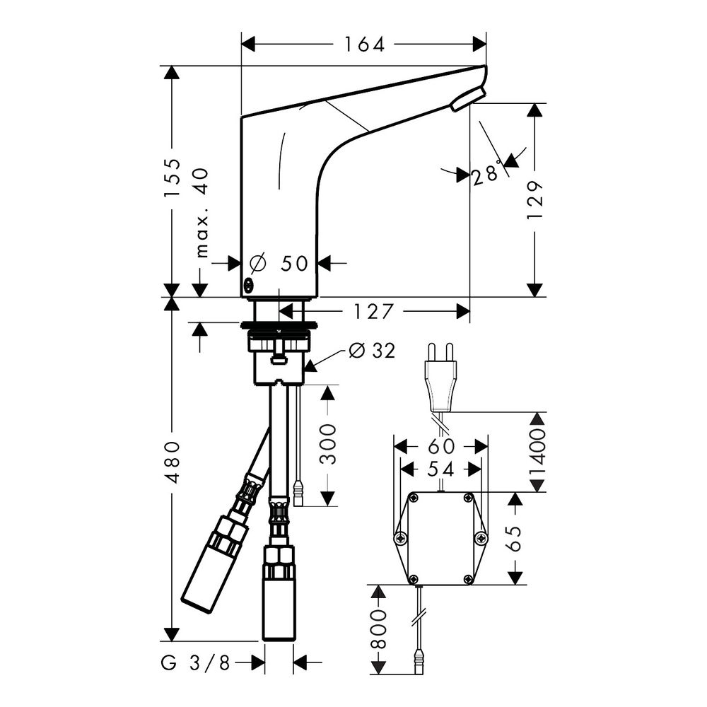 hansgrohe Focus Elektronik-Waschtischmischer 130mm 5l/min mit Mischung und Temperat... HANSGROHE-31173000 4011097679136 (Abb. 4)