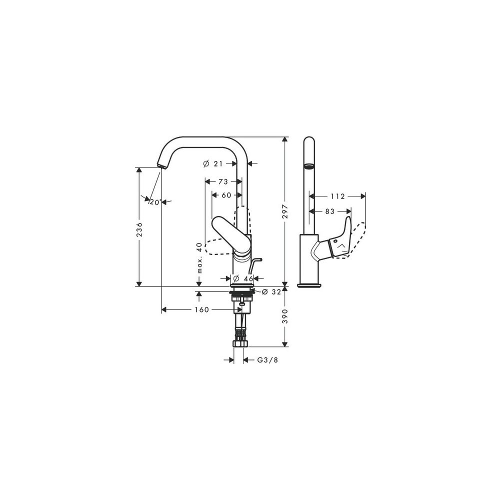 hansgrohe Focus Einhebel-Waschtischmischer 240mm 5l/min Zugstangen-Garnitur mit Sch... HANSGROHE-31609000 4011097679457 (Abb. 3)