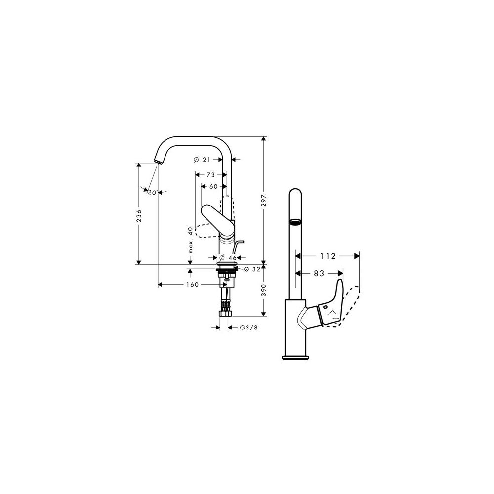 hansgrohe Focus Einhebel-Waschtischmischer 240mm 5l/min Zugstangen-Garnitur mit Sch... HANSGROHE-31609000 4011097679457 (Abb. 4)