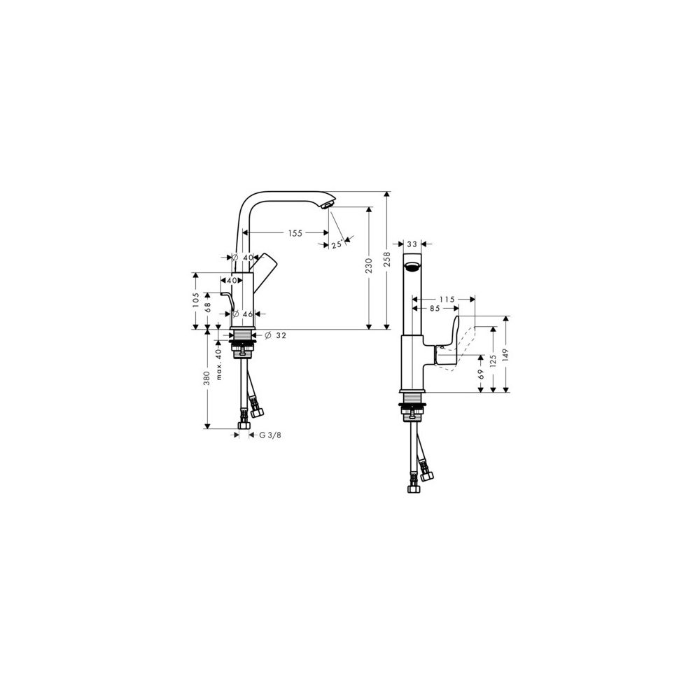 hansgrohe Metris Einhebel-Waschtischmischer 230mm 5l/min mit Zugstangen-Garnitur, C... HANSGROHE-31087000 4011097651231 (Abb. 3)