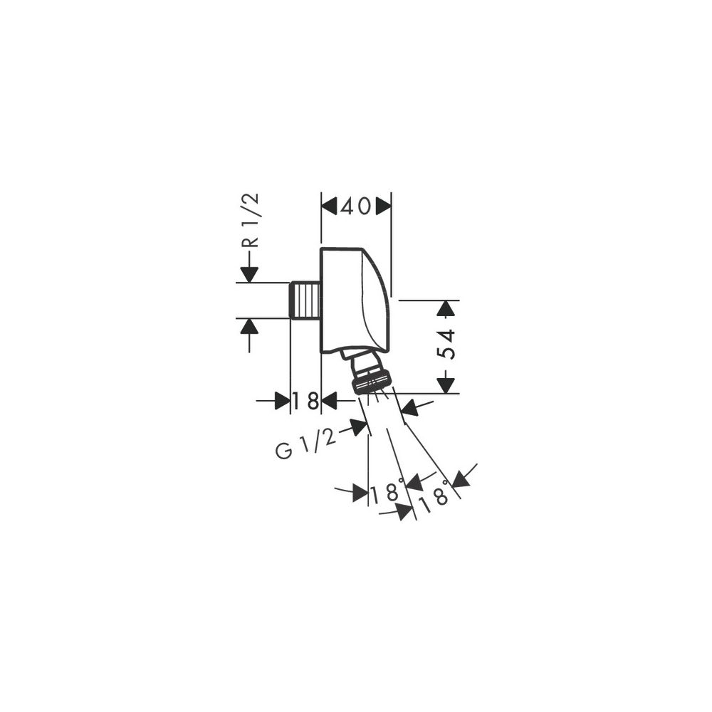 hansgrohe FixFit Wandanschluss E mit Rückflussverhinderer, Kugelgelenk, Chrom... HANSGROHE-27505000 4011097678733 (Abb. 3)