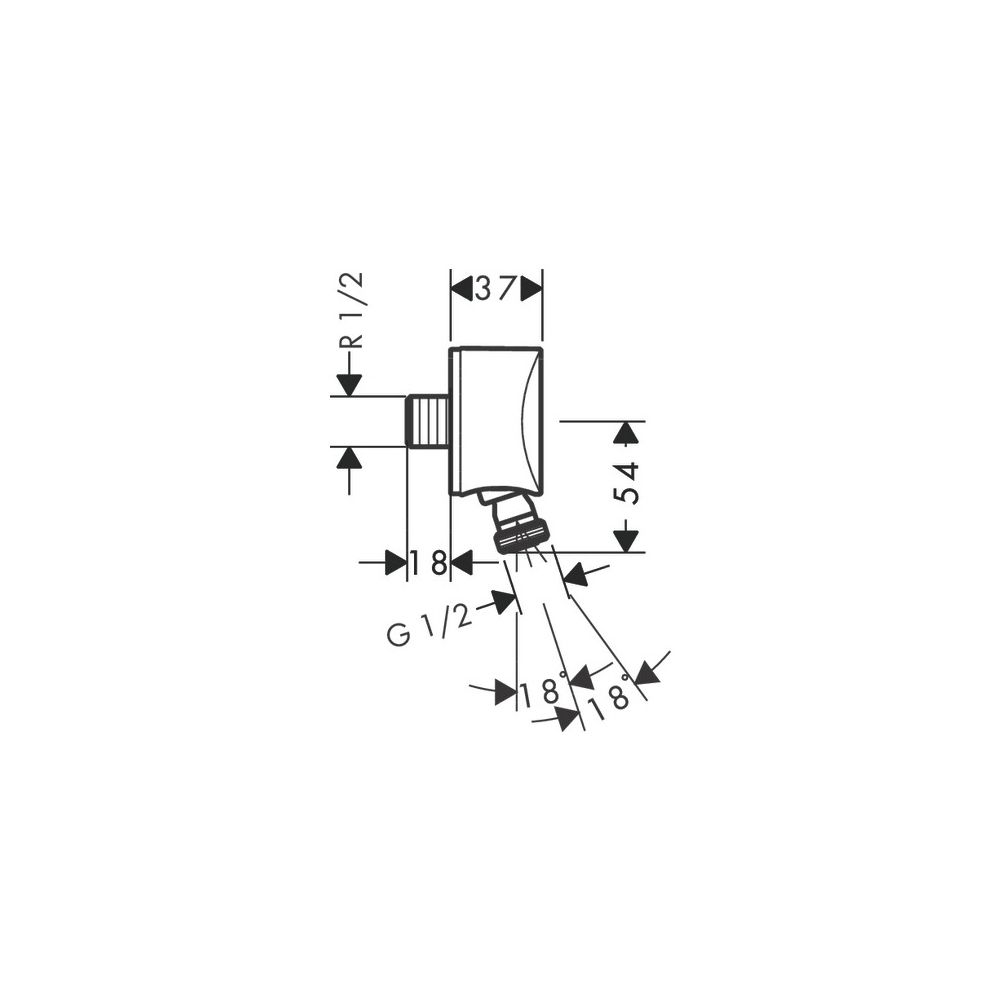 hansgrohe FixFit Wandanschluss S mit Rückflussverhinderer, Kugelgelenk, Chrom... HANSGROHE-27506000 4011097678726 (Abb. 3)