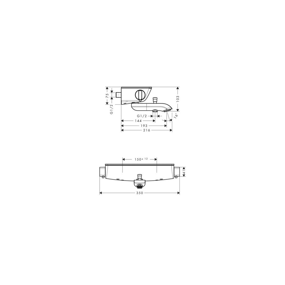 hansgrohe Ecostat Select Wannenthermostat Aufputz DN 15 Weiß/Chrom... HANSGROHE-13141400 4011097666402 (Abb. 3)