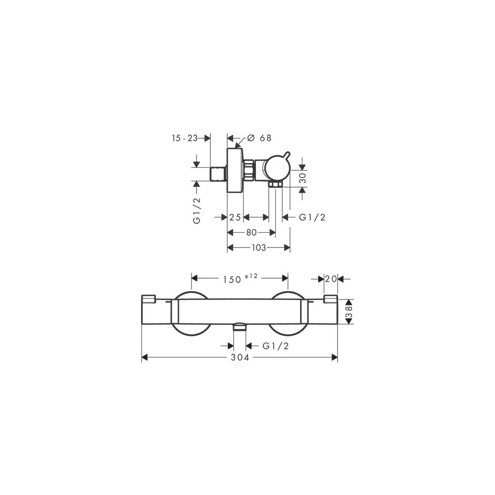 hansgrohe Ecostat Comfort Brausethermostat Aufputz DN 15, Mattschwarz... HANSGROHE-13116670 4059625229842 (Abb. 3)