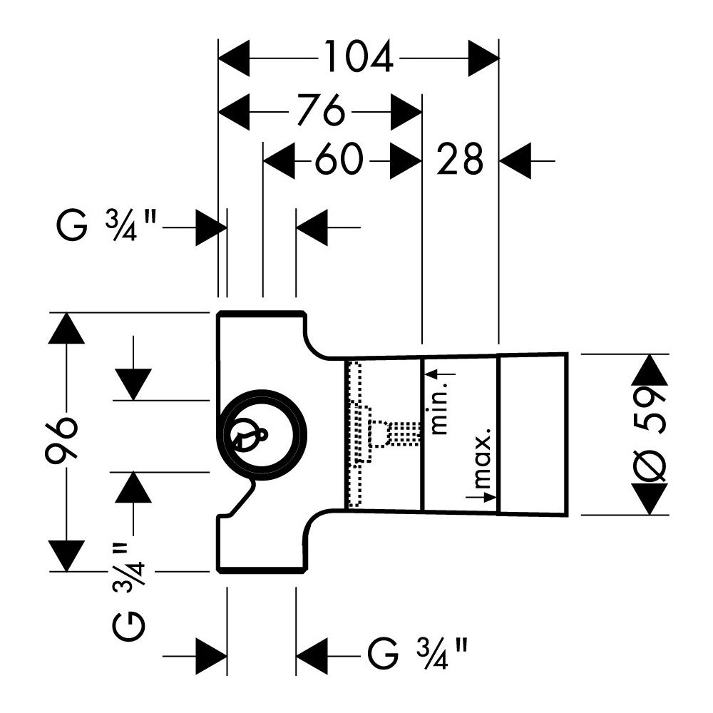 hansgrohe Grundkörper für Trio Ab-/ Umstellventil Unterputz... HANSGROHE-15981180 4011097415772 (Abb. 5)