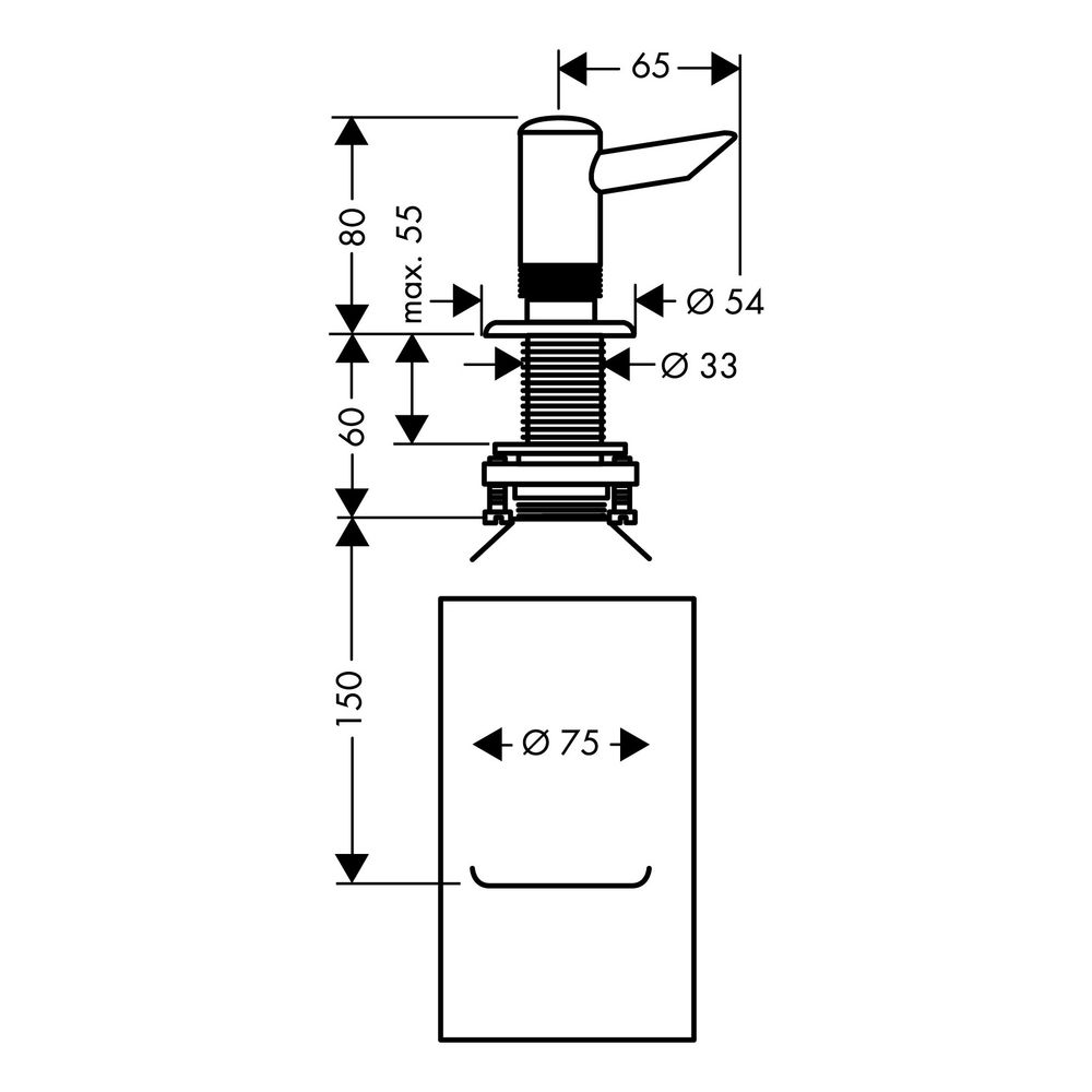 hansgrohe Spülmittel-/ Lotionspender Einbauversion 300ml, Chrom... HANSGROHE-40418000 4011097191669 (Abb. 4)