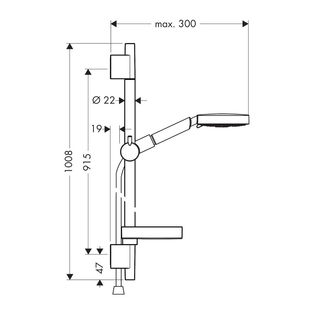 hansgrohe Brausenset Raindance S 120 Air 3jet Unica S Puro 900mm... HANSGROHE-27884000 4011097487632 (Abb. 1)