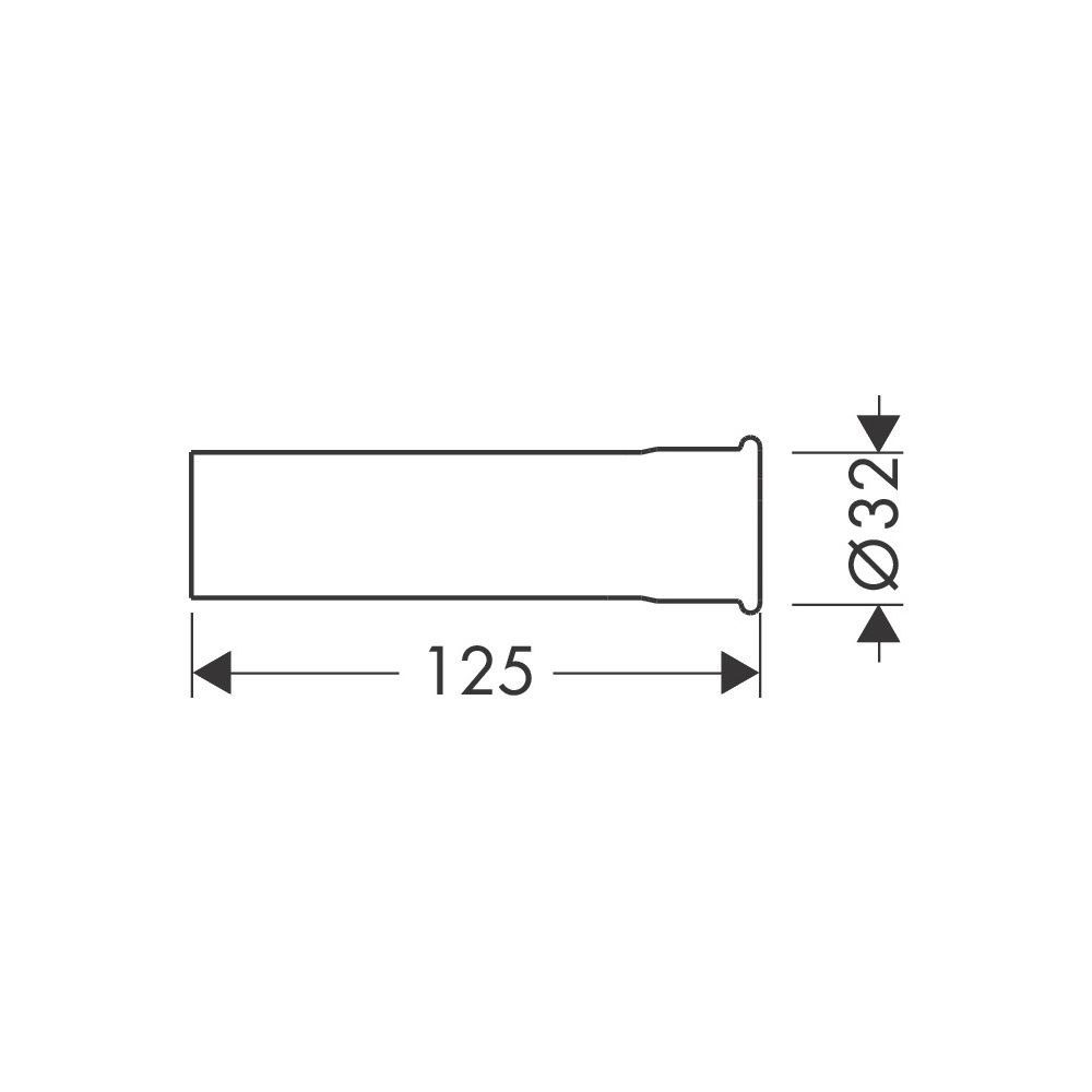 hansgrohe Verlängerungsrohr aufgeweitet DN 32 125mm, Chrom... HANSGROHE-53990000 4011097125008 (Abb. 2)