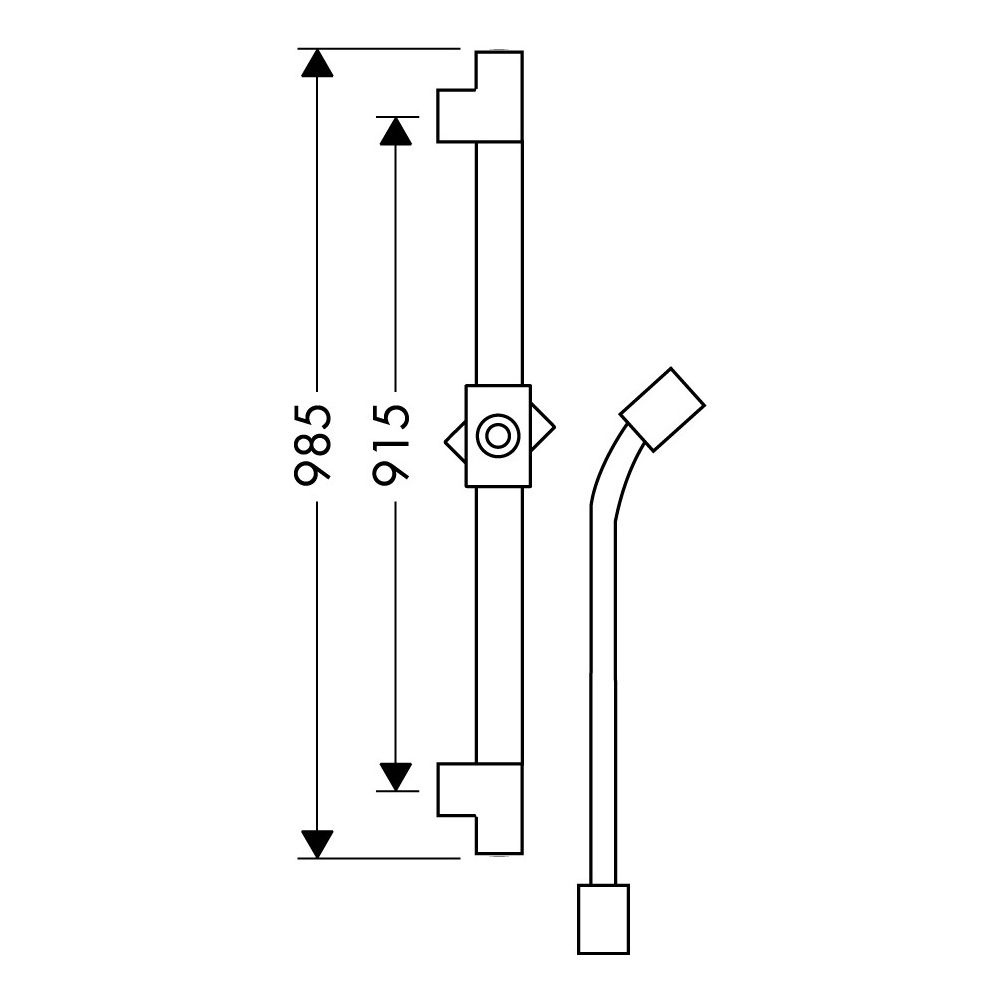 Hansgrohe AXOR Starck Brausestange 90cm, Brauseschlauch 160cm, Edelstahl Optic... HANSGROHE-27830800 4011097893389 (Abb. 3)