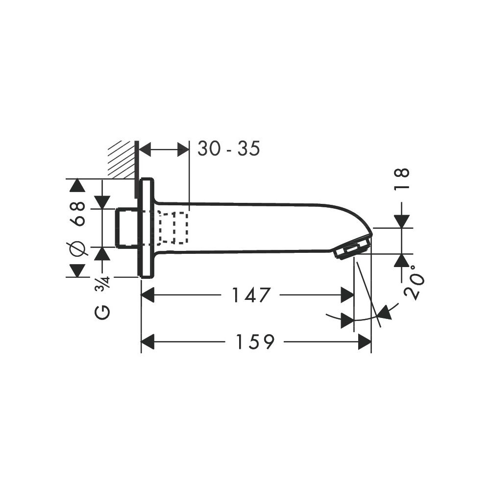 hansgrohe Wanneneinlauf E/S DN 20, Chrom... HANSGROHE-13414000 4011097532509 (Abb. 3)