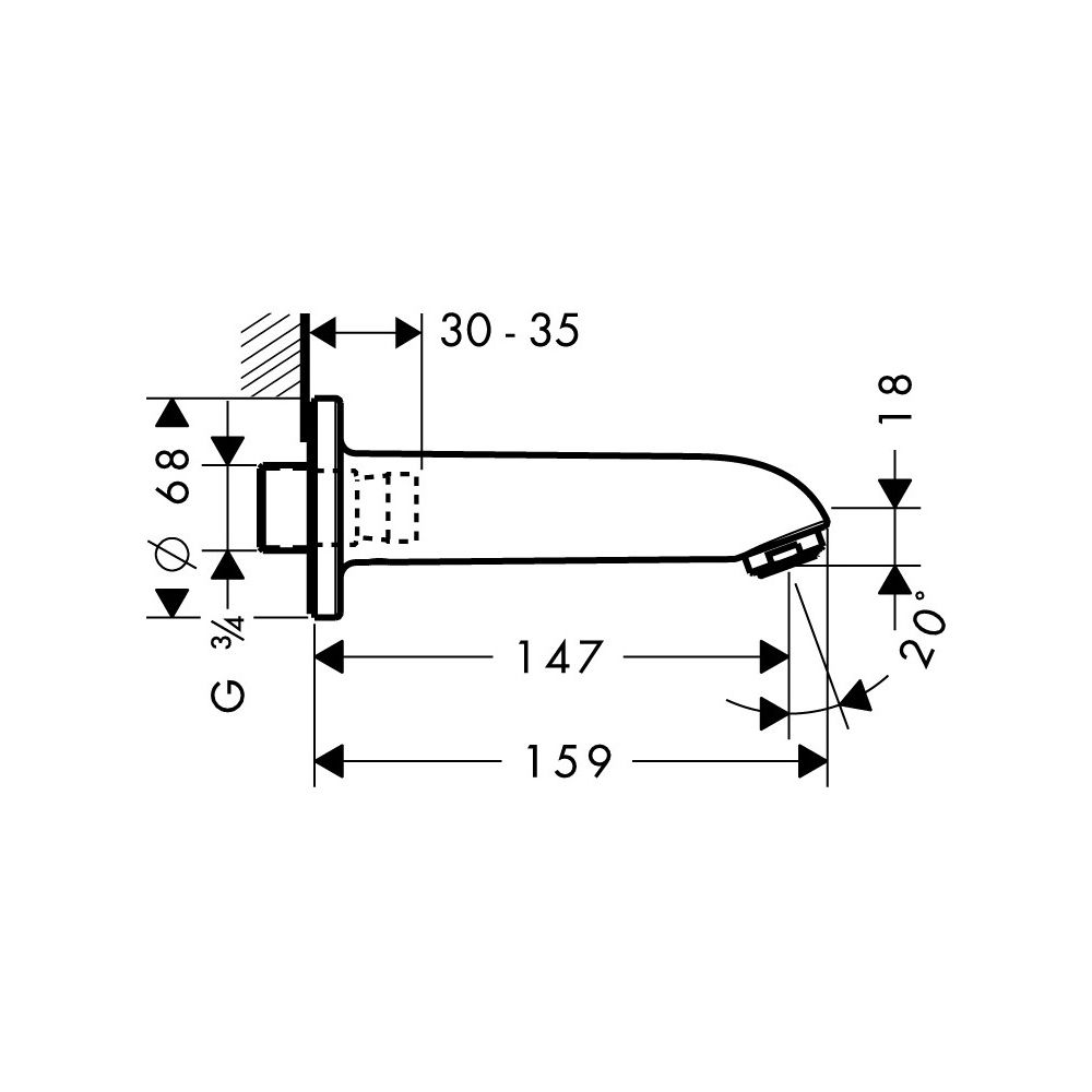 hansgrohe Wanneneinlauf E/S DN 20, Chrom... HANSGROHE-13414000 4011097532509 (Abb. 4)