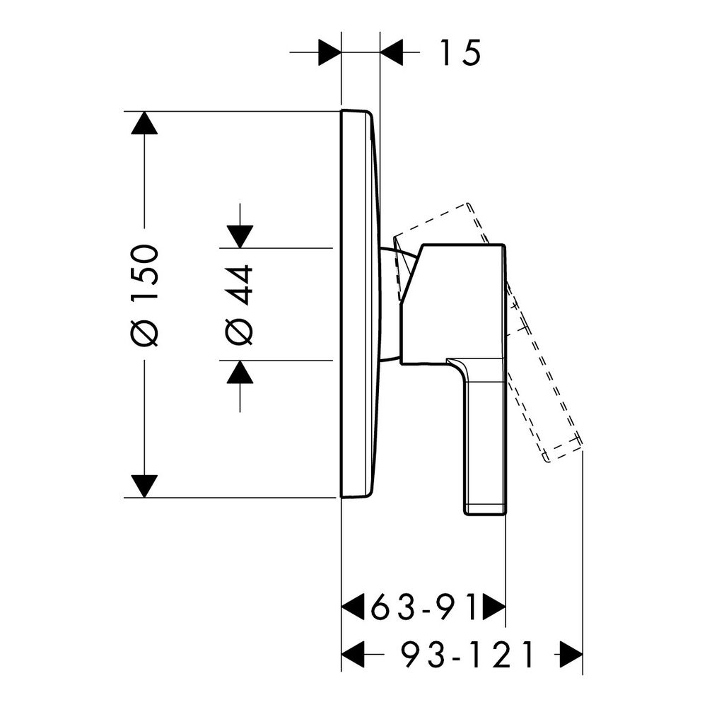 hansgrohe Metris S Einhebel-Brausemischer Unterputz für iBox universal, Chrom... HANSGROHE-31665000 4011097488585 (Abb. 3)