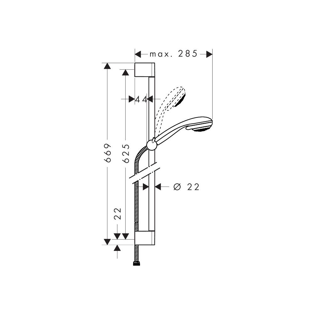 hansgrohe Crometta 85 Brauseset Vario mit Brausestange 650mm 17l/min Chrom... HANSGROHE-27763000 4011097570198 (Abb. 4)