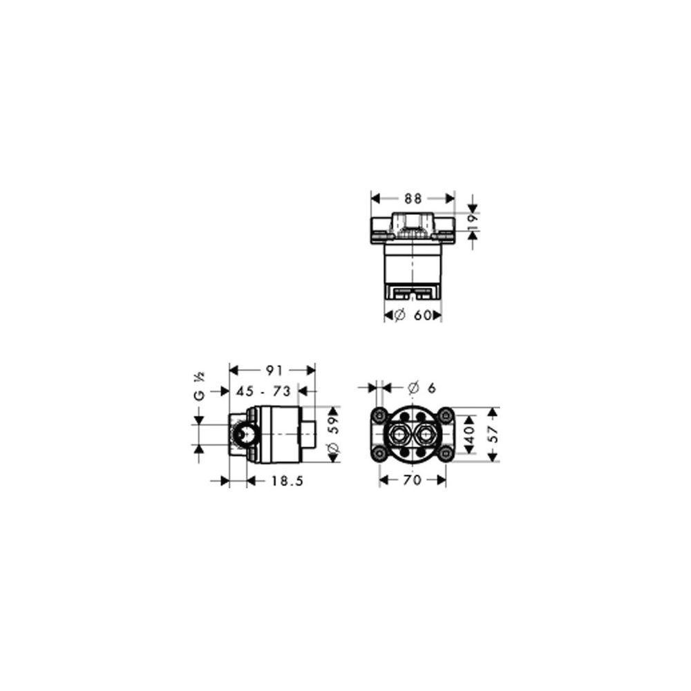 Hansgrohe AXOR Grundset Starck für Duschsäule, G 1/2", 45-73mm... HANSGROHE-10902180 4011097306414 (Abb. 3)