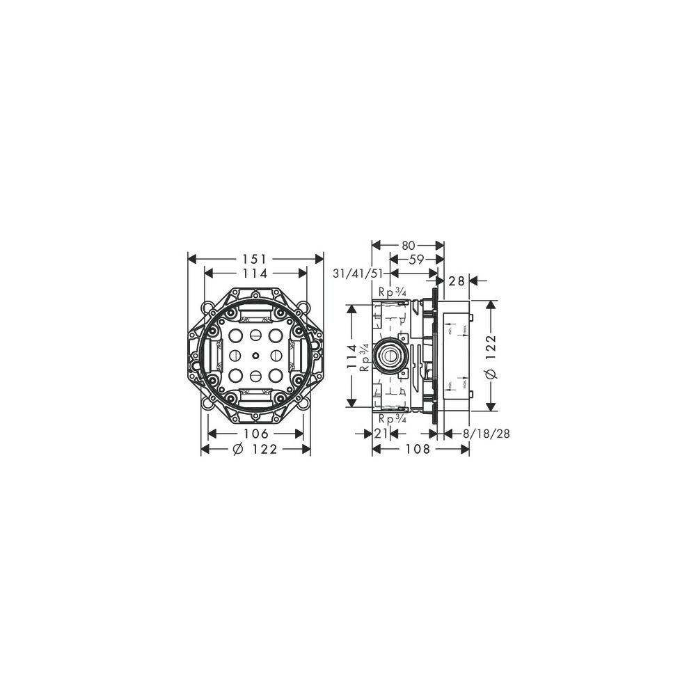 hansgrohe iBox universal Grundkörper für alle Brausen-, Wannen- und Thermostat-Fert... HANSGROHE-01800180 4011097347240 (Abb. 5)