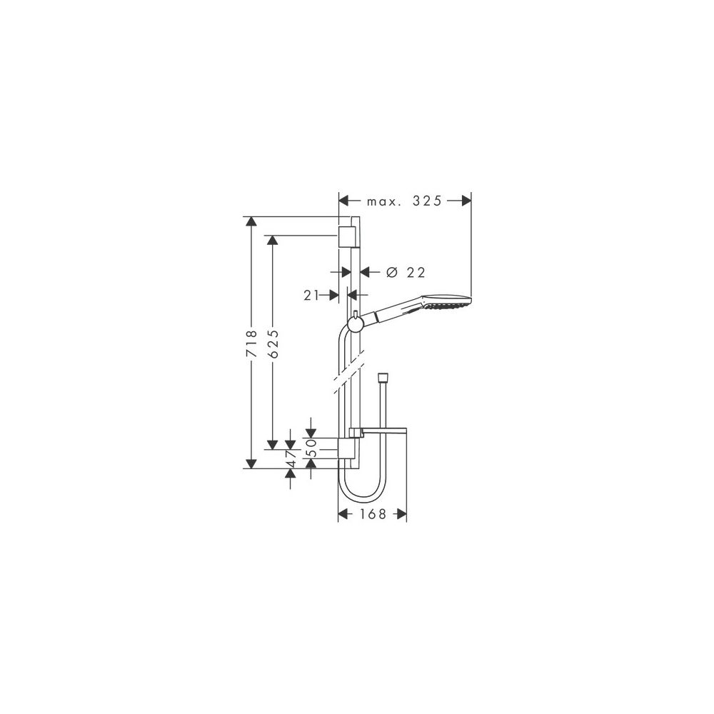 hansgrohe Raindance Select E Brauseset 120mm 3jet Chrom mit Brausestange 650mm 14,4... HANSGROHE-26620000 4011097706061 (Abb. 3)