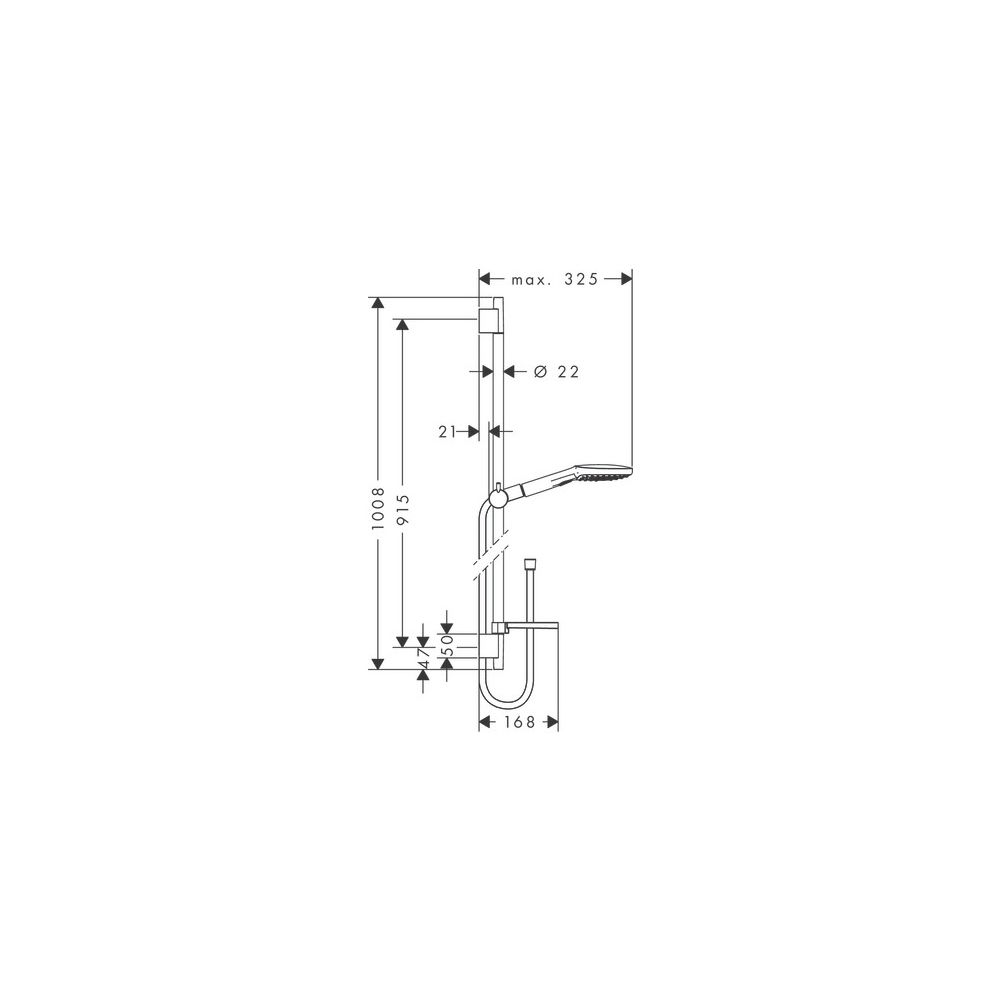 hansgrohe Raindance Select E Brauseset 120mm 3jet Chrom mit Brausestange 900mm 14,4... HANSGROHE-26621000 4011097706306 (Abb. 3)