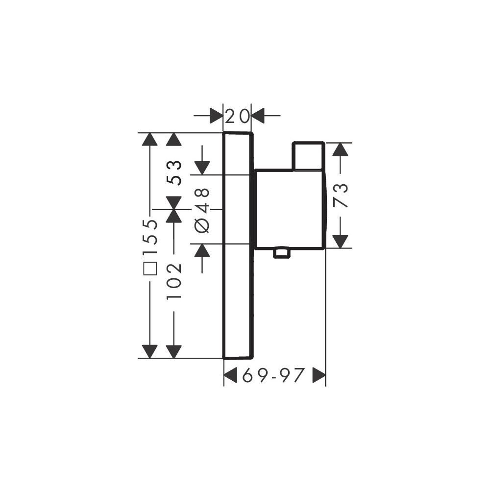 hansgrohe Shower Select Thermostat HighFlow Unterputz Chrom für 1 Verbraucher und e... HANSGROHE-15761000 4011097719863 (Abb. 3)