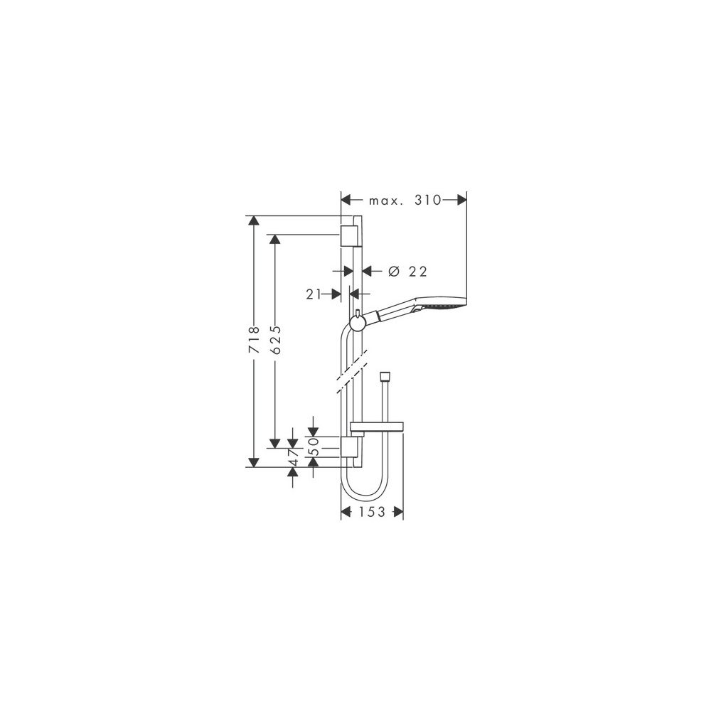 hansgrohe Raindance Select S Brauseset 120mm 3jet mit Brausestange 650mm 15l/min We... HANSGROHE-26630400 4011097726953 (Abb. 3)