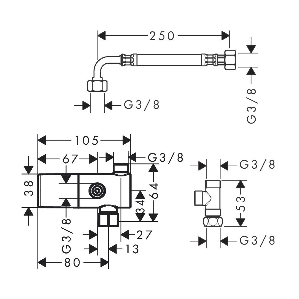 hansgrohe Ecostat Untertischthermostat Aufputz DN 15, Chrom... HANSGROHE-15346000 4011097727219 (Abb. 3)