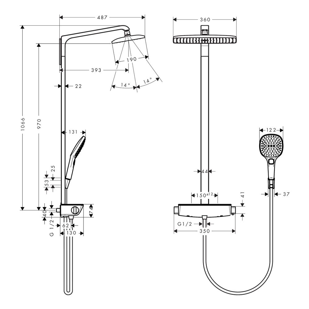 hansgrohe Raindance E Showerpipe 360mm 1jet 15l/min mit Thermostat, Chrom... HANSGROHE-27112000 4011097679549 (Abb. 3)