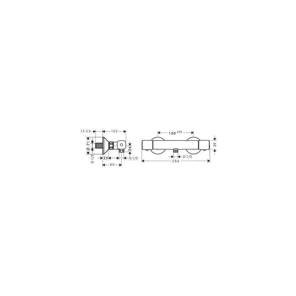 hansgrohe Ecostat universal Brausethermostat Aufputz DN 15, Chrom... HANSGROHE-13122000 4011097739205 (Abb. 3)