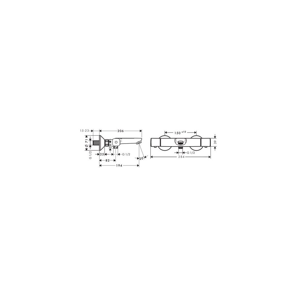 hansgrohe Ecostat universal Wannenthermostat Aufputz DN 15, Chrom... HANSGROHE-13123000 4011097739229 (Abb. 3)