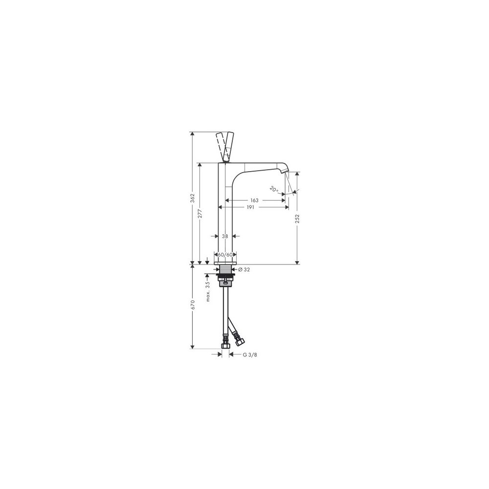 Hansgrohe AXOR Citterio E Einhebel-Waschtischmischer 250mm, Pin-Griff, Ablaufgarnit... HANSGROHE-36104800 4011097818689 (Abb. 3)