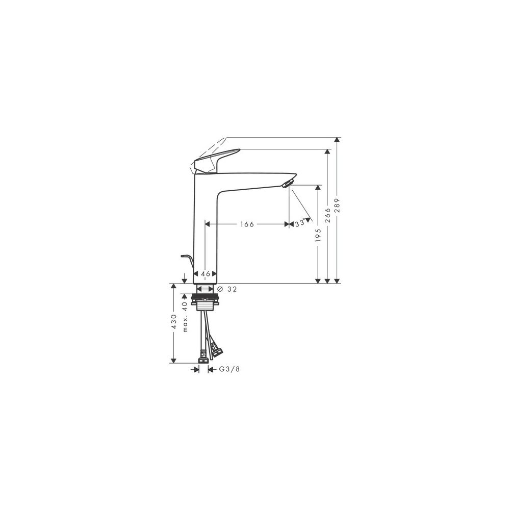 hansgrohe Logis Einhebel-Waschtischmischer 190mm 5l/min Chrom mit Zugstangen-Garnit... HANSGROHE-71090000 4011097738628 (Abb. 4)