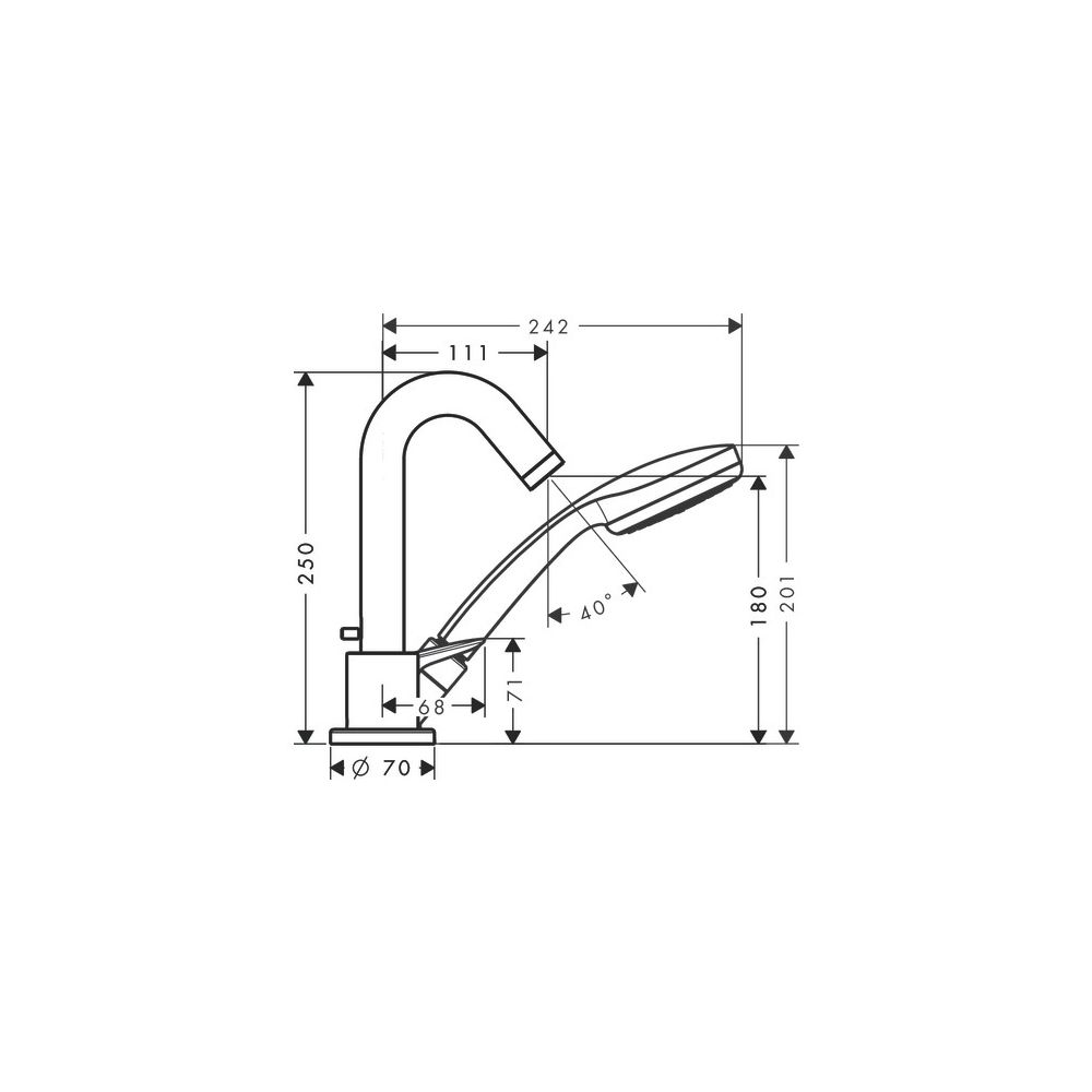 hansgrohe Logis 3-Loch Einhebel-Wannenrandmischer für Secuflex, Chrom... HANSGROHE-71310000 4011097738338 (Abb. 3)
