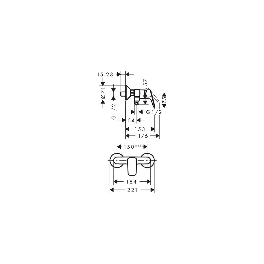 hansgrohe Logis Einhebel-Brausemischer Aufputz 28l/min, Chrom... HANSGROHE-71600000 4011097737799 (Abb. 3)