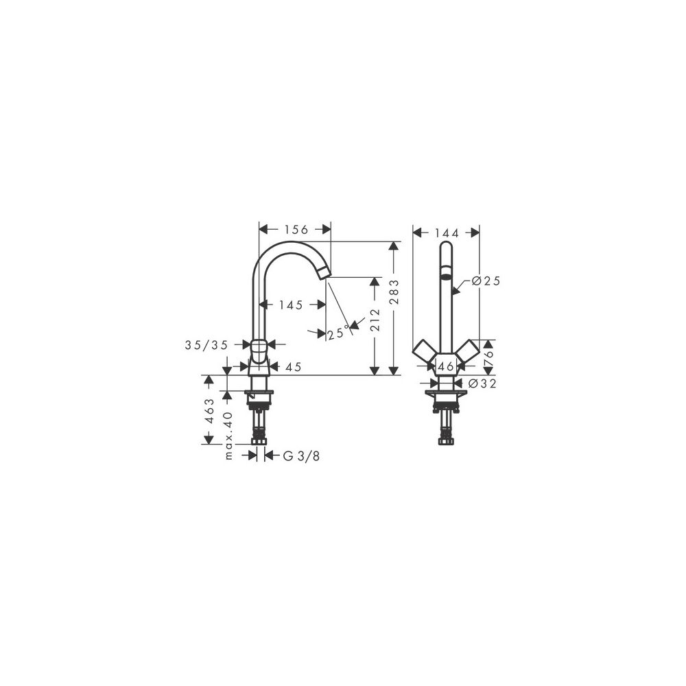 hansgrohe Logis M31 2-Griff Küchenmischer 220mm 1jet, Chrom... HANSGROHE-71280000 4011097741451 (Abb. 3)