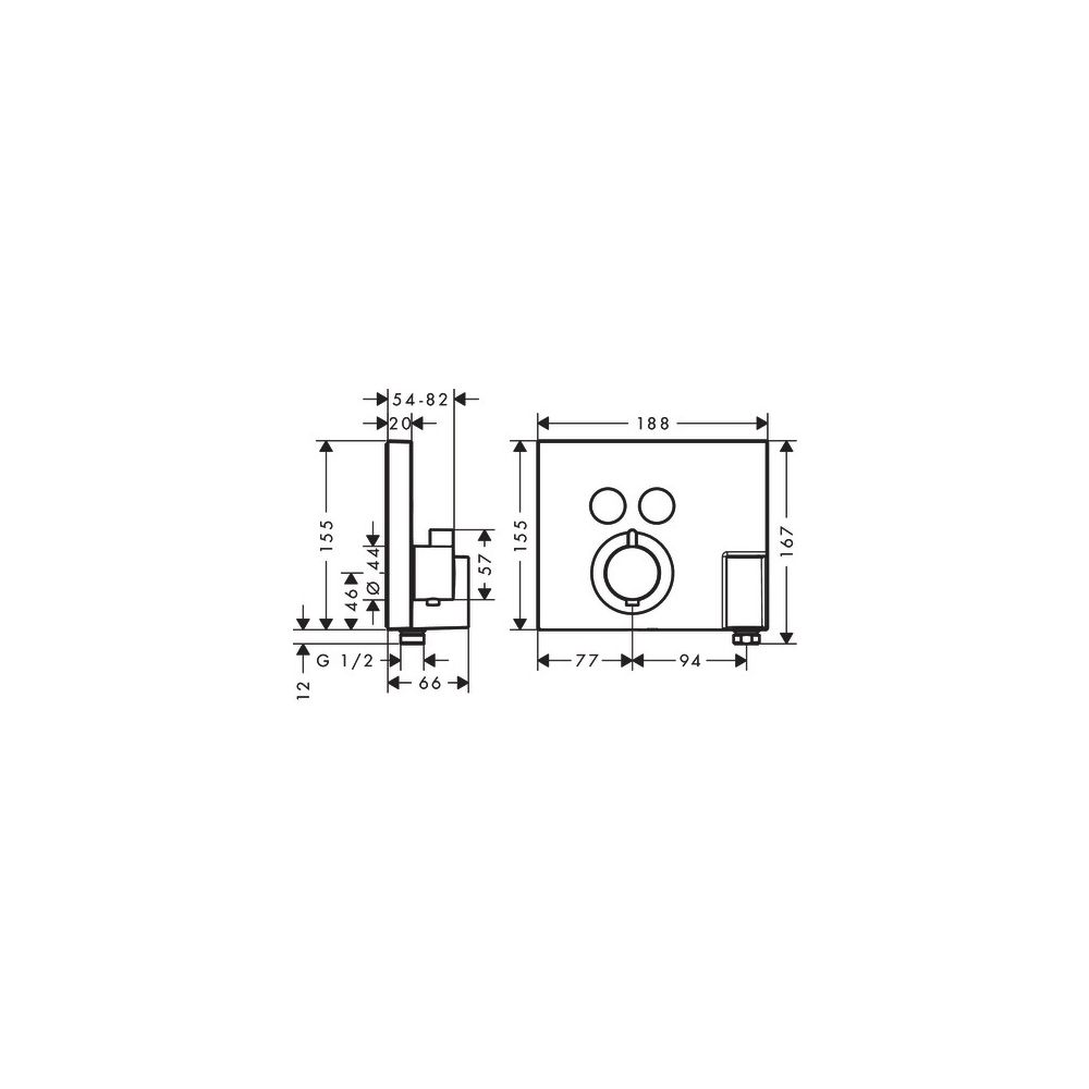 hansgrohe Shower Select Thermostat Unterputz Chrom für 2 Verbraucher mit Schlauchan... HANSGROHE-15765000 4011097719825 (Abb. 3)