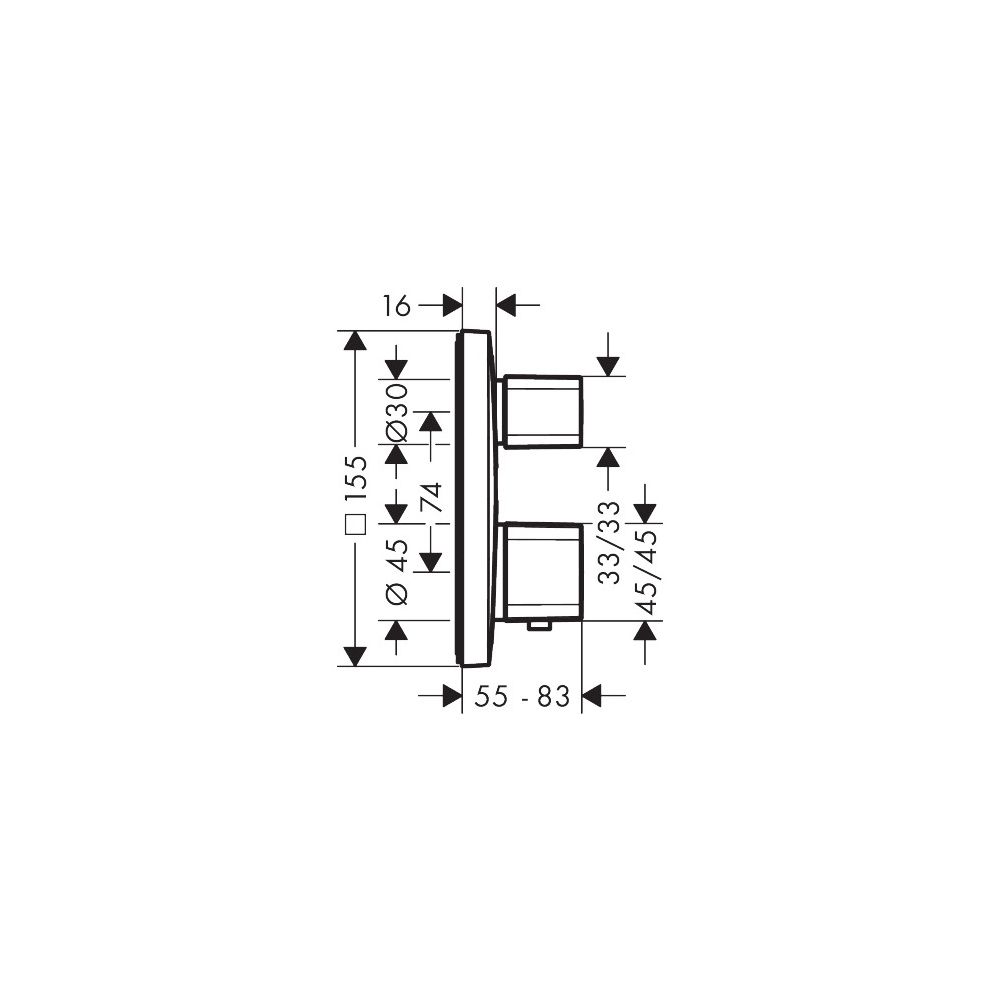 hansgrohe Ecostat E Thermostat Unterputz für 2 Verbraucher, Chrom... HANSGROHE-15708000 4011097741697 (Abb. 3)