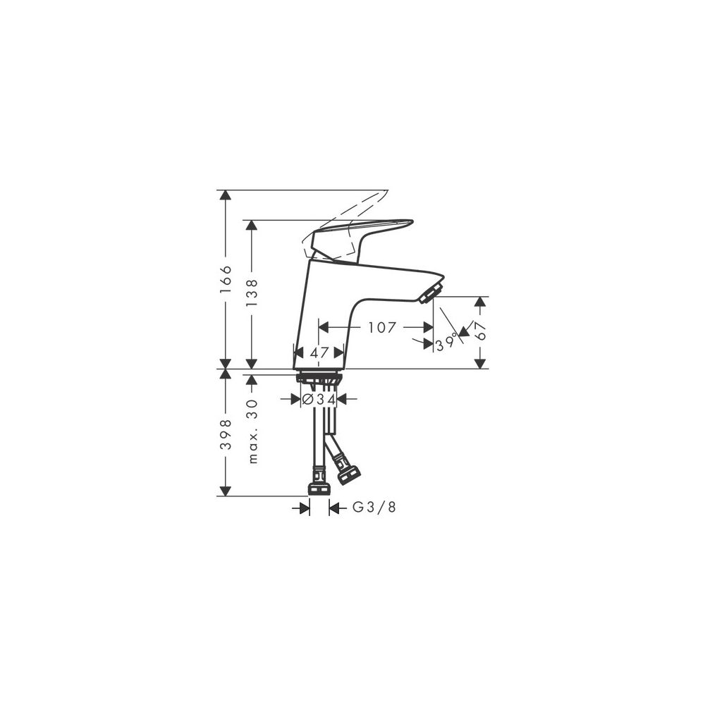 hansgrohe Logis Einhebel-Waschtischmischer 70mm 5l/min Chrom ohne Garnitur... HANSGROHE-71071000 4011097738703 (Abb. 3)