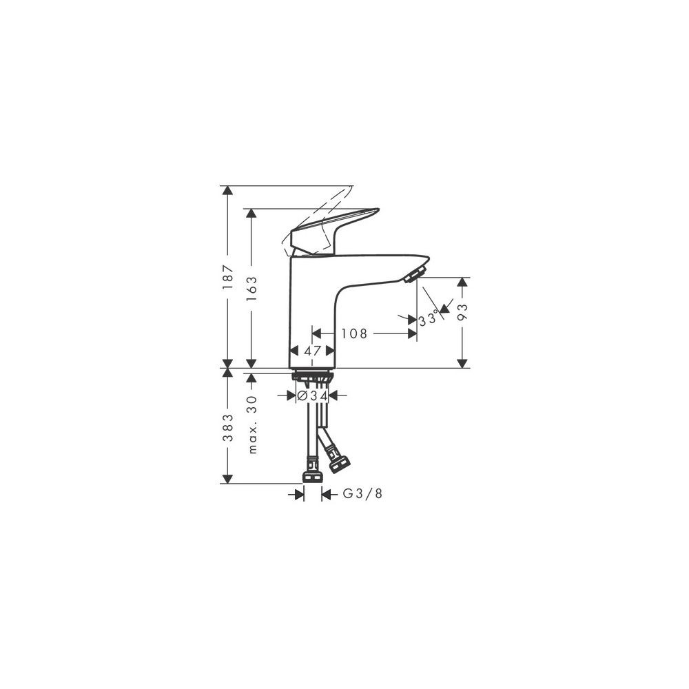 hansgrohe Logis Einhebel-Waschtischmischer 100mm 5l/min CoolStart Chrom ohne Garnit... HANSGROHE-71103000 4011097738550 (Abb. 4)