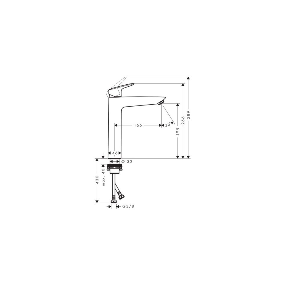 hansgrohe Logis Einhebel-Waschtischmischer 190mm 5l/min Chrom ohne Garnitur... HANSGROHE-71091000 4011097738611 (Abb. 3)