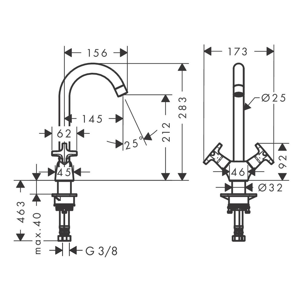 hansgrohe 2-Griff Spültischarmatur 220 Logis M32 1jet chrom... HANSGROHE-71285000 4011097738369 (Abb. 3)