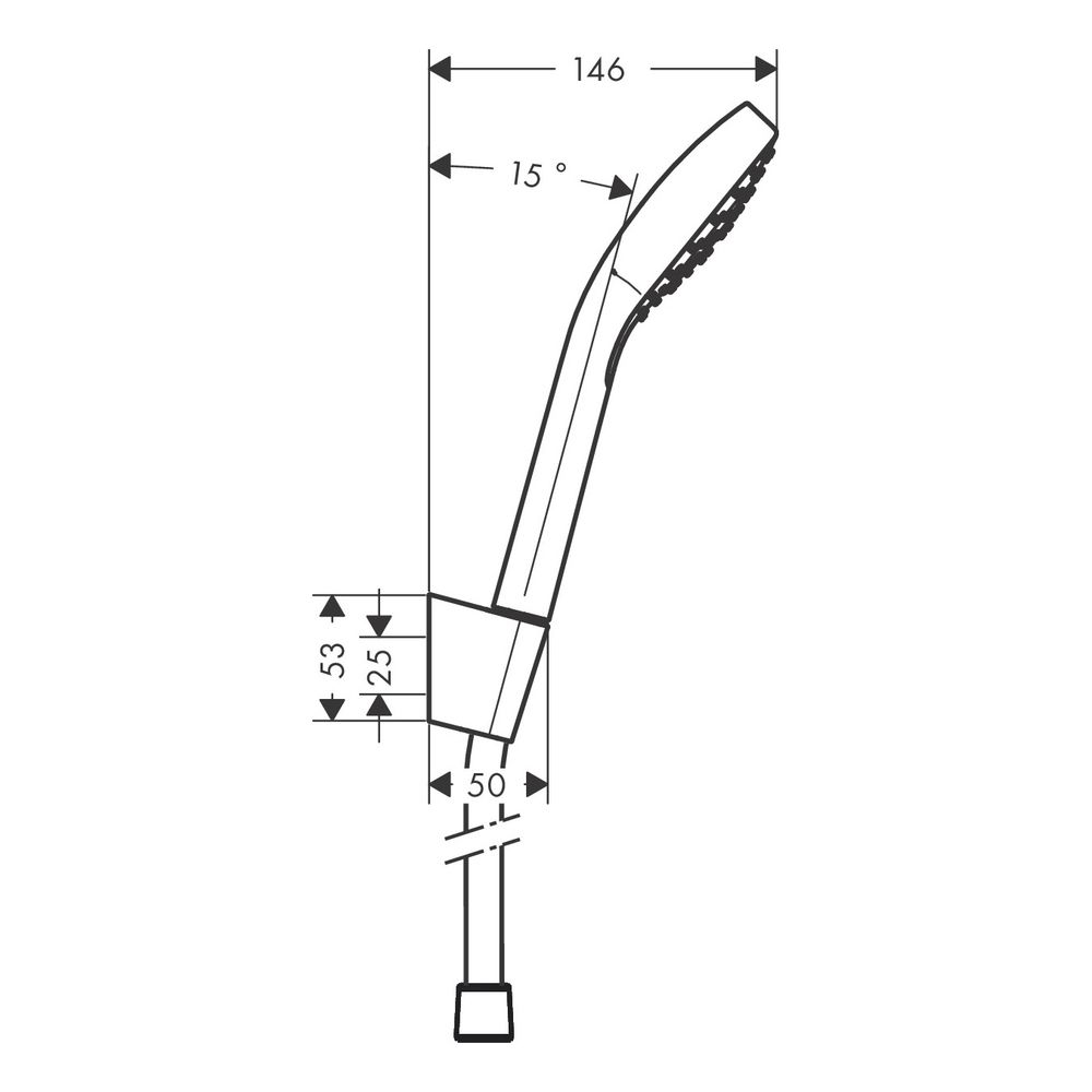 hansgrohe Croma Select E Brausehalterset 110mm 1jet/Porter 16l/min mit Brauseschlau... HANSGROHE-26424400 4011097757049 (Abb. 3)