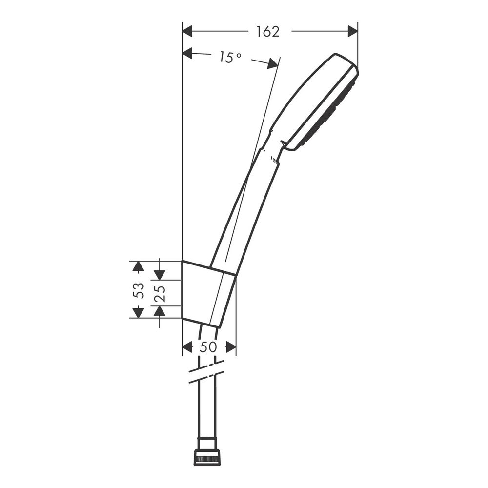 hansgrohe Brausenset Crometta 100 1jet/Porter Brauseschlauch 1250mm weiß/chrom... HANSGROHE-26664400 4011097757186 (Abb. 2)