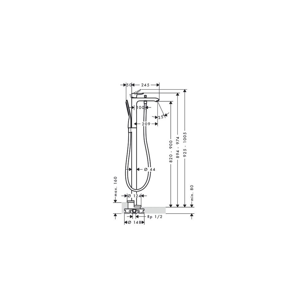 hansgrohe Metris Einhebel-Wannenmischer bodenstehend, Chrom... HANSGROHE-31471000 4011097760667 (Abb. 3)