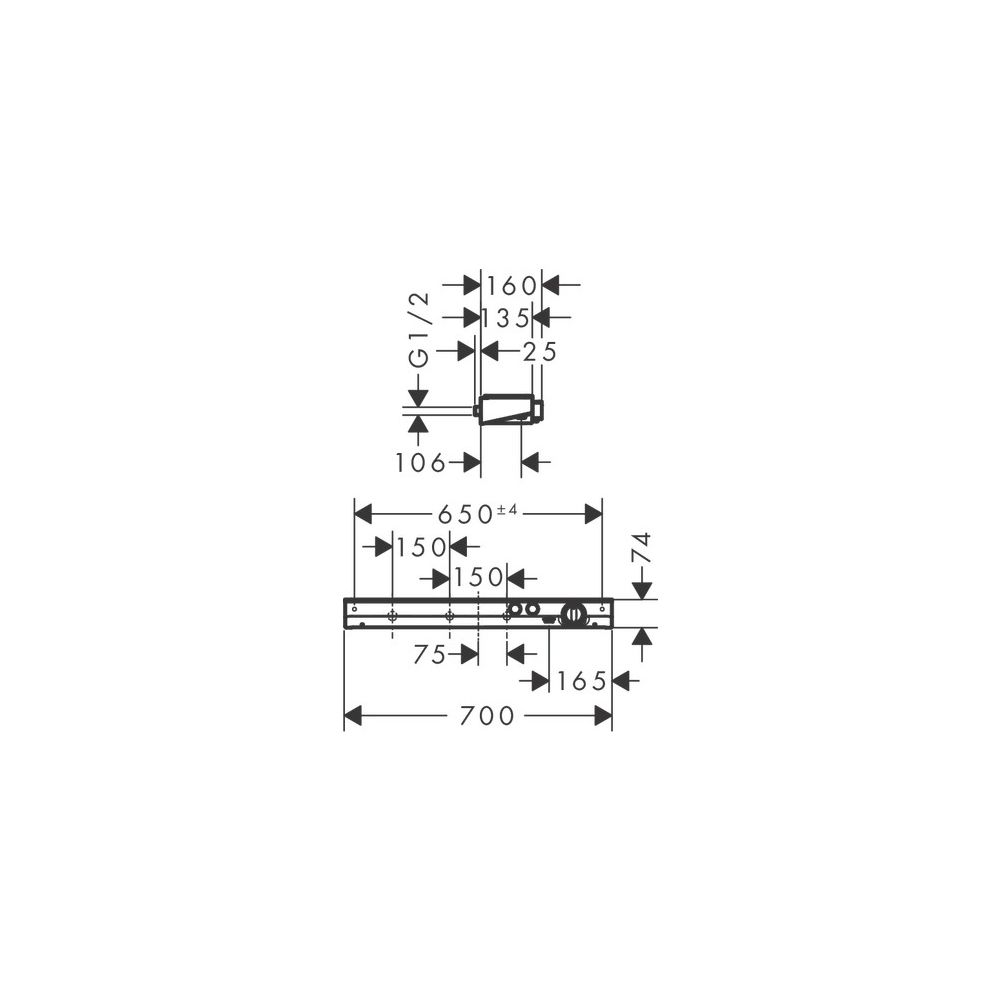 hansgrohe ShowerTablet Select Thermostat 700 Universal Aufputz Chrom DN 15 für 2 Ve... HANSGROHE-13184000 4011097771083 (Abb. 3)