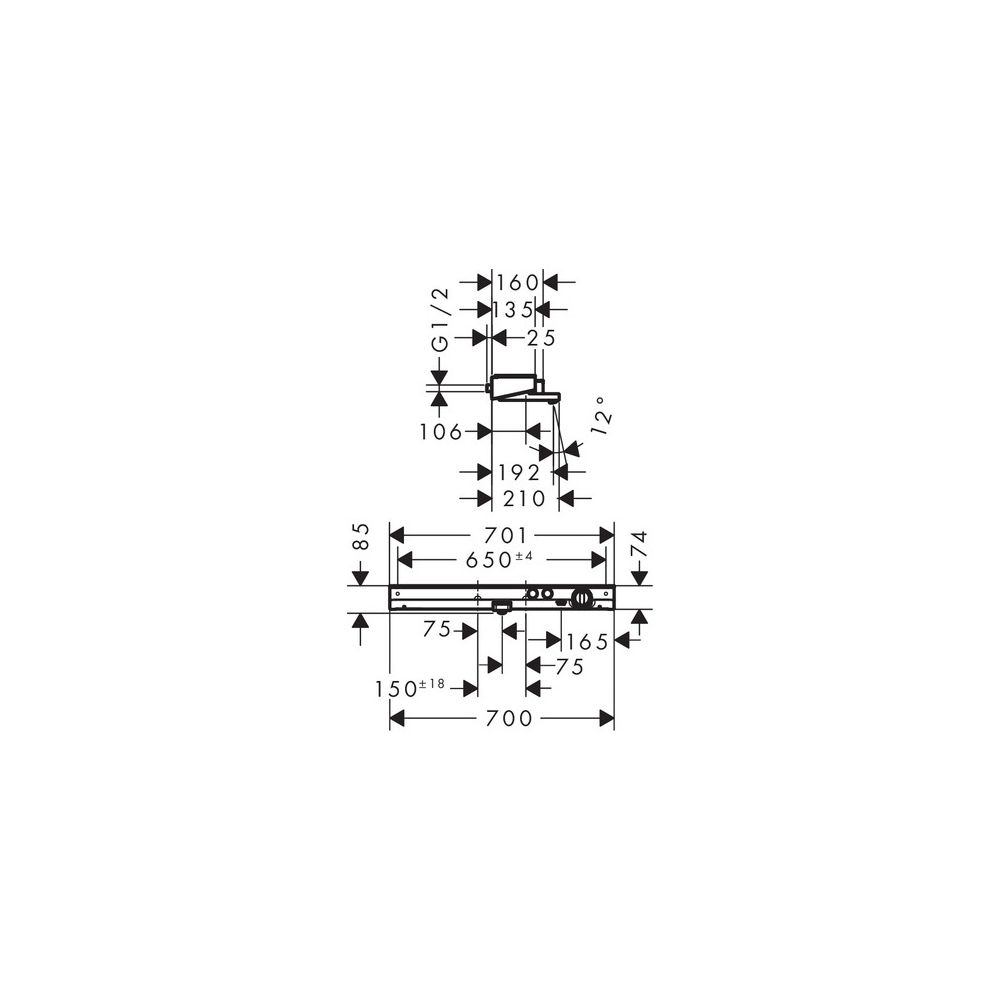 hansgrohe ShowerTablet Select Wannenthermostat 700 Aufputz DN 15, Chrom... HANSGROHE-13183000 4011097771021 (Abb. 3)